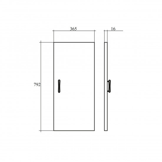 Дверь Монолит ДМ41.11, низкая, 1 шт, 365*16*792, серый