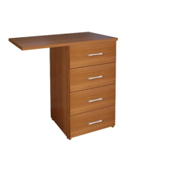 Тумба приставная Монолит КМ34.3, 4 ящика, 704*456*756, орех гварнери