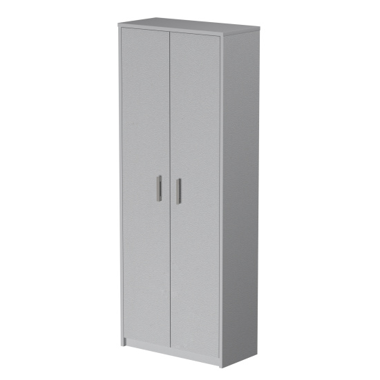 Шкаф высокий Арго, закрытый, 2 двери, 77*37*200, серый
