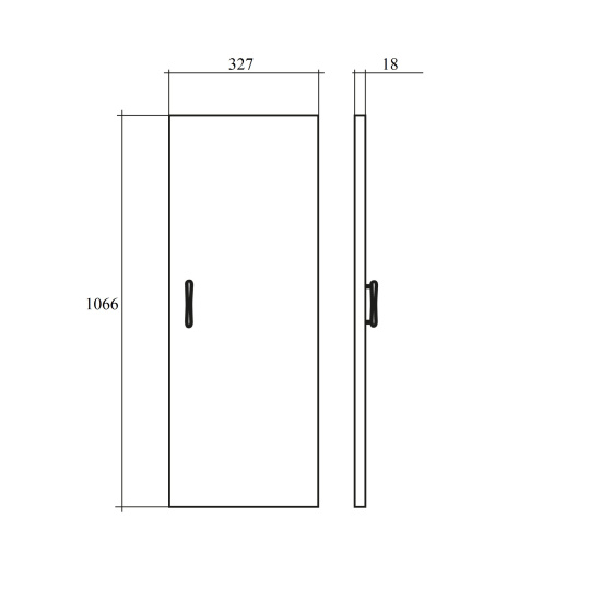 Дверь Канцлер КЦ18.40, средняя с фурнитурой, 327*1066*18, Бук артизан трюфельный