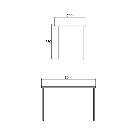 Стол прямой Vita V-1.0.1СМ, на металлокаркасе, 1200*700*750, сосна карелия