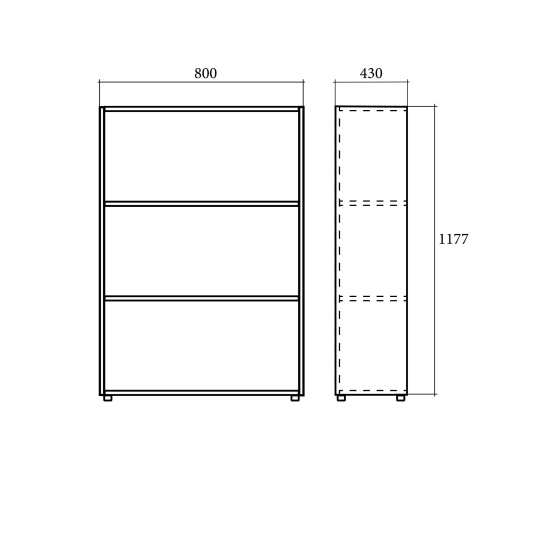 Стеллаж средний Статус С-ФР-5.0, 800*430*1177, венге новый