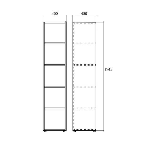 Стеллаж высокий Статус С-ФР-6.1, узкий, 400*430*1945, венге новый