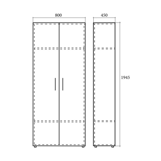 Шкаф для одежды Статус С-ФР-7.0, 800*450*1945, дуб молочный