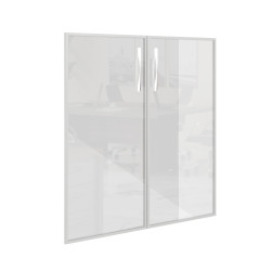Дверь стекло Асти AS-4.3, алюминиевая рамка, средняя, 2шт 1100*497*20