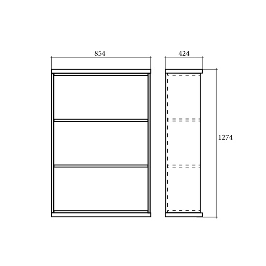 Стеллаж средний Эталон КЭ79.14, с топом, 854*424*1274, венге, КЭ19+КЭ27