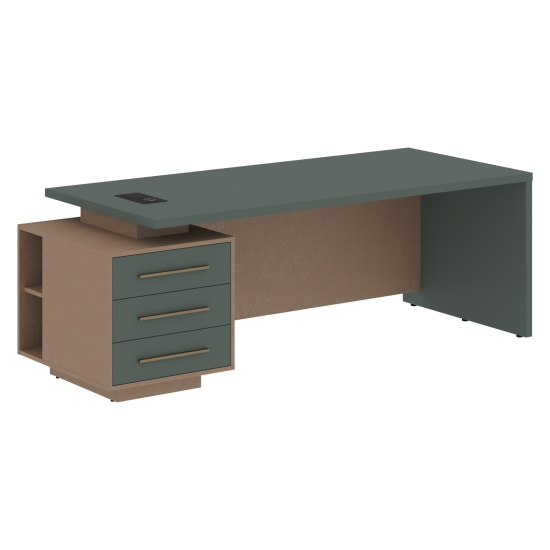 Стол руководителя Велион/Velion VCT2290L, 2200*900*750, Нефрит/Кобра