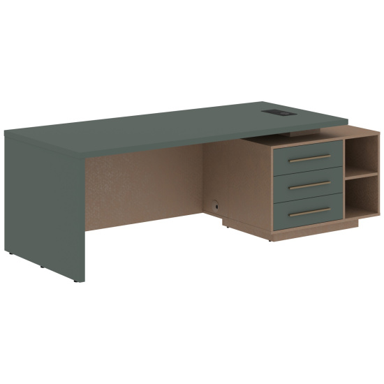 Стол руководителя Велион/Velion VCT2390R, 2300*900*750, Нефрит/Кобра