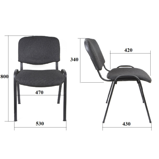 Стул офисный Изо С-29 ткань бордовая, каркас черный