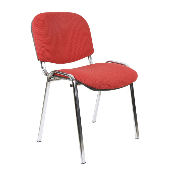 Стул офисный Изо хром С-16 ткань красная в рубчик