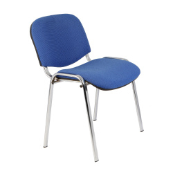 Стул офисный Изо хром С-14 ткань синяя в рубчик