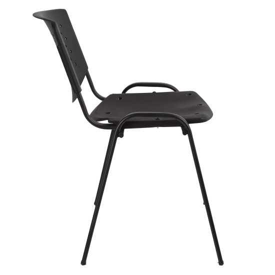 Стул офисный Дейзи сидушка пластик черный, спинка пластик черный, каркас черный