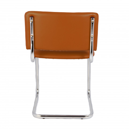 Конференц-кресло Silwia V-19 кожзам коричневый, каркас хром (box-4)