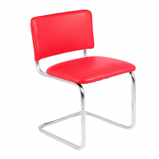 Конференц-кресло Silwia V-27 кожзам красный, каркас хром (box-4)