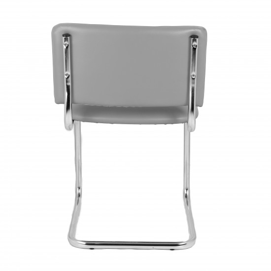 Конференц-кресло Silwia V-28 кожзам серый, каркас хром (box-4)