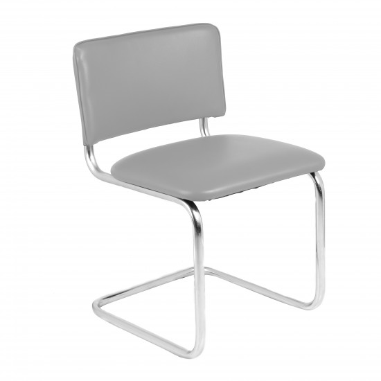 Конференц-кресло Silwia V-28 кожзам серый, каркас хром (box-4)