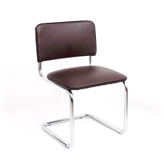 Конференц-кресло Silwia V-03 кожзам темно-коричневый, каркас хром (box-4)