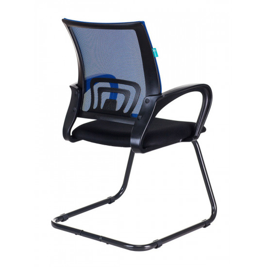 Конференц-кресло CH-695N-AV,BL,TW-11, спинка сетка синяя TW-05, сидушка ткань черная TW-11