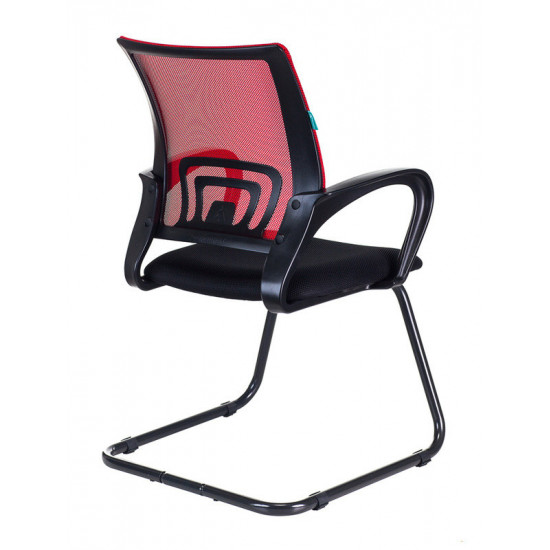 Конференц-кресло CH-695N-AV,R,TW-11, спинка сетка красная TW-35N, сидушка ткань черная TW-11