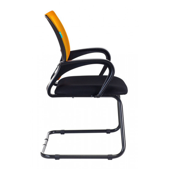 Конференц-кресло CH-695N-AV,OR,TW-11, спинка сетка оранжевая TW-38-3, сидушка ткань черная TW-11
