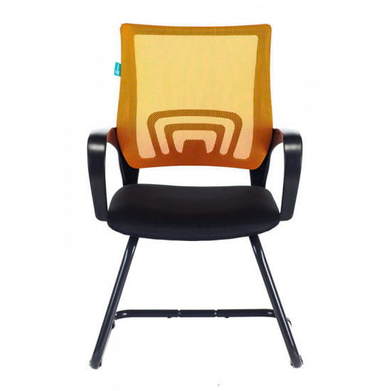 Конференц-кресло CH-695N-AV,OR,TW-11, спинка сетка оранжевая TW-38-3, сидушка ткань черная TW-11