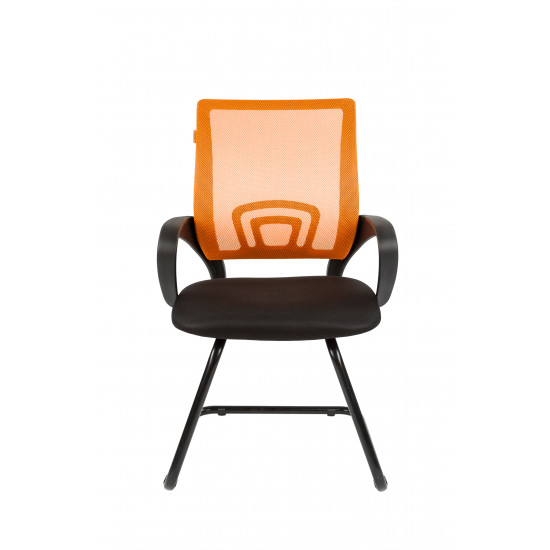 Конференц-кресло CH-696 V спинка ткань сетка оранжевая TW-66, сидушка ткань черная