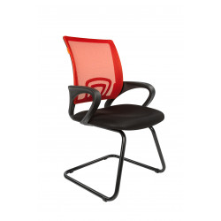 Конференц-кресло CH-696 V спинка ткань сетка  красная TW-04, сидушка ткань черная