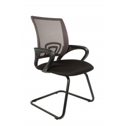 Конференц-кресло CH-696 V спинка ткань сетка  серая TW-04, сидушка ткань черная