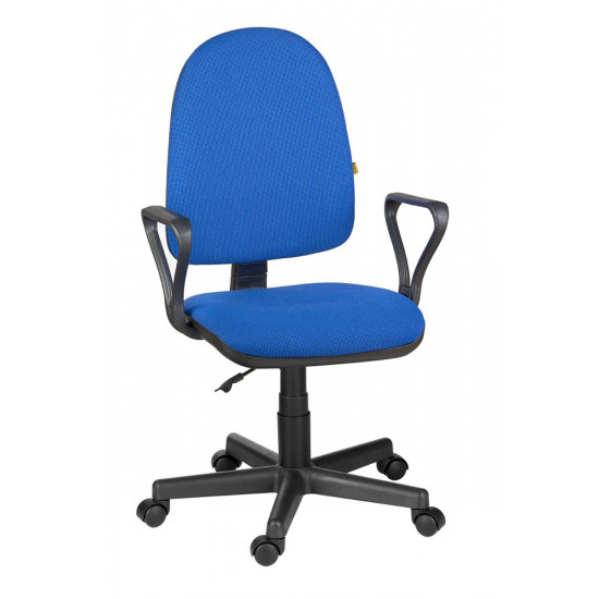 Кресло офисное Престиж В-12 Самба ткань синяя в рубчик