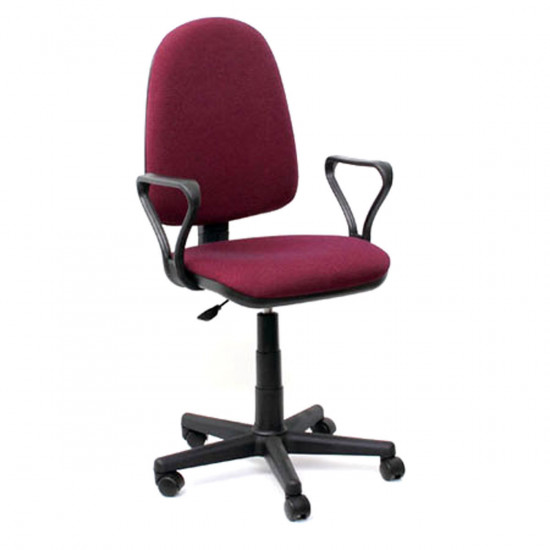 Кресло офисное Престиж В-20 Самба ткань бордовая в рубчик