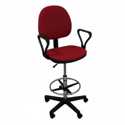Кресло офисное Регал Самба/овал/ринг-база В-09 ткань красная в рубчик