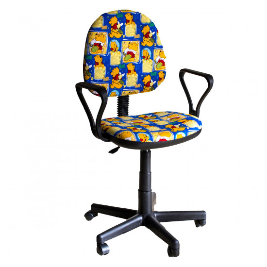 Кресло компьютерное детское Регал Самба Т-47 сн ткань мишка на синем