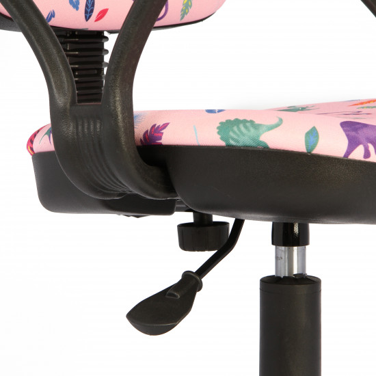 Кресло компьютерное детское Регал Самба Т-50 ткань динозавры на розовом