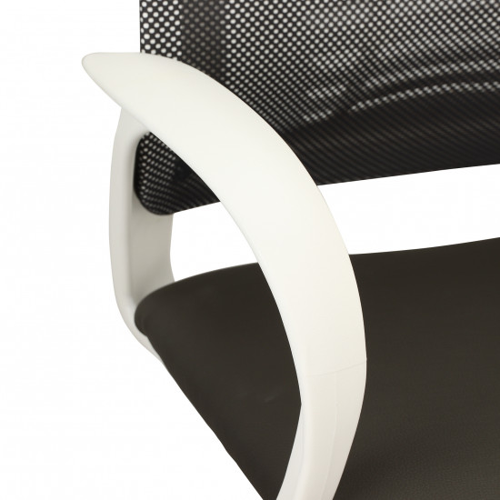 Кресло компьютерное детское Ирис white кож зам серый, сетка TW-02 серая