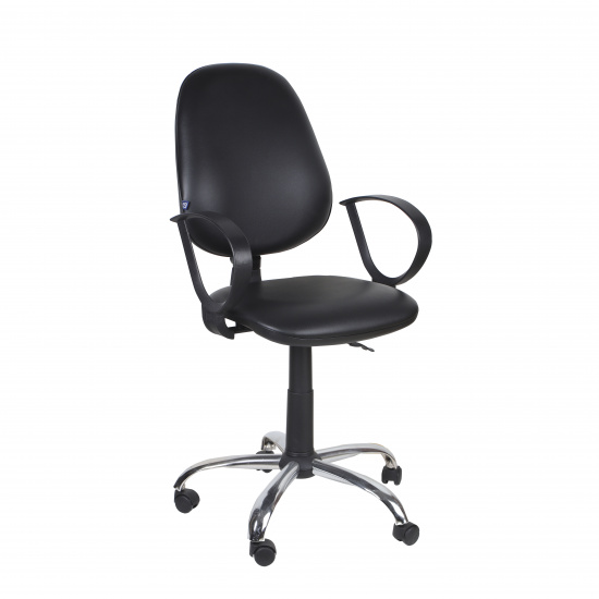 Кресло офисное Galant GTP chrome V-4  кожзам черный