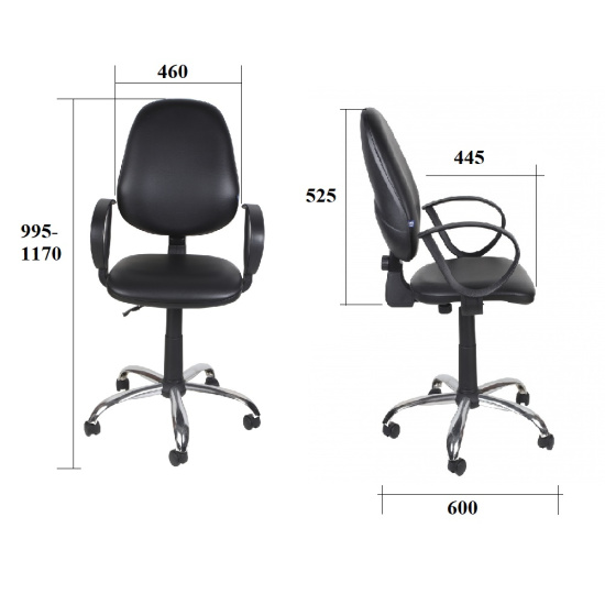 Кресло офисное Galant GTP (CHR61) С-38 ткань серая, крестовина хром