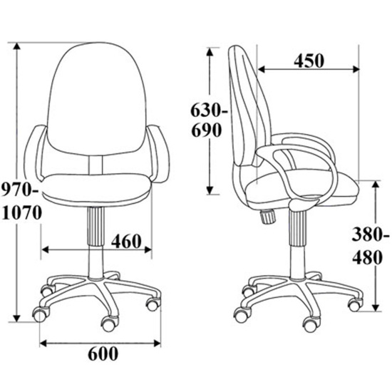 Кресло офисное Comfort GTP (PL62) С-38 ткань серая