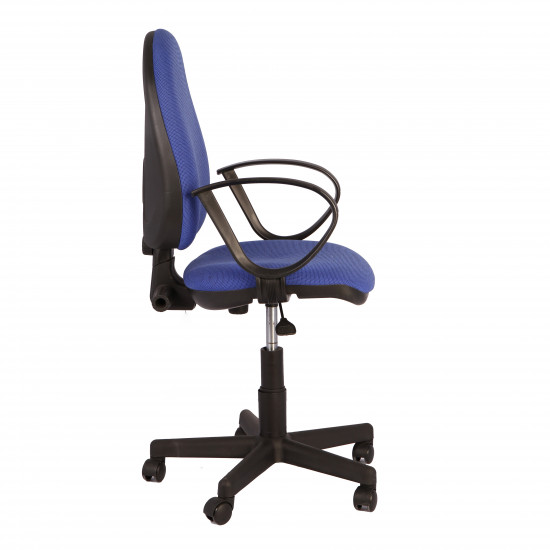 Кресло офисное Мартин рондо В-12 ткань синяя в рубчик