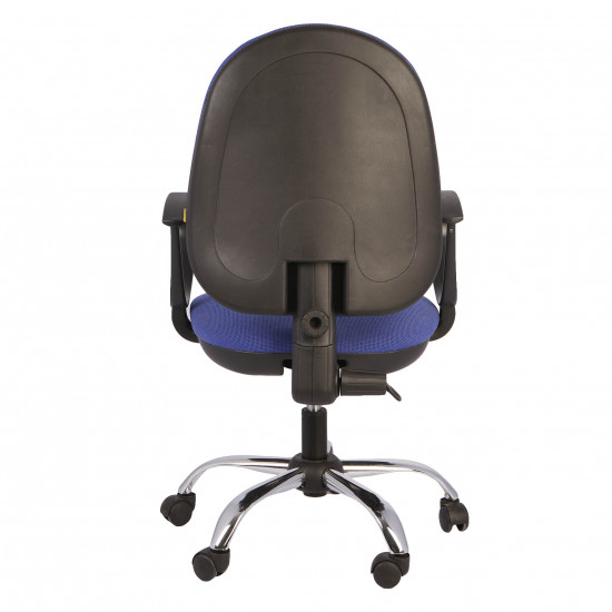 Кресло офисное Мартин хром рондо В-12 ткань синяя в рубчик