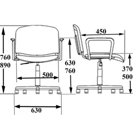 Кресло офисное Формула Мозес В-14 ткань черная