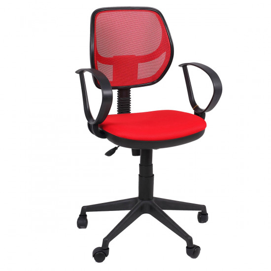 Кресло офисное Флеш Profi Рондо сетка спинка красная, сидушка сетка красная