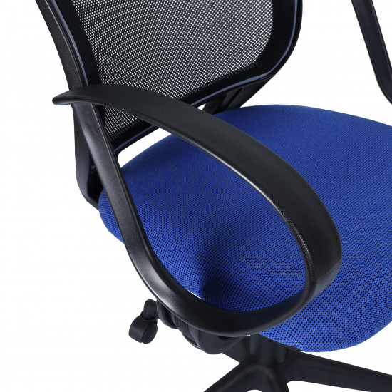 Кресло офисное Эксперт Рондо В-12 ткань синяя в рубчик