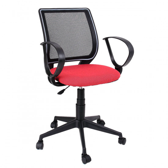 Кресло офисное Эксперт Рондо В-09 ткань красная в рубчик