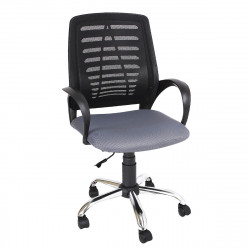 Кресло офисное Ирис стандарт-хром спинка черная, сидушка TW-12 серая