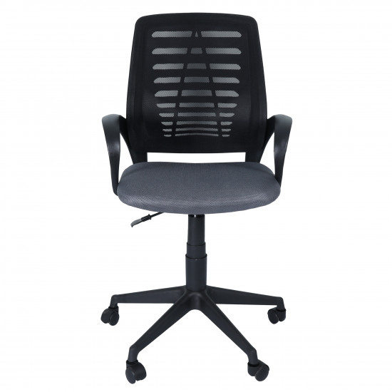 Кресло офисное Ирис стандарт спинка черная, сидушка TW-12 серая