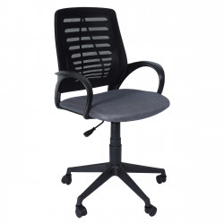 Кресло офисное Ирис стандарт спинка черная, сидушка TW-12 серая
