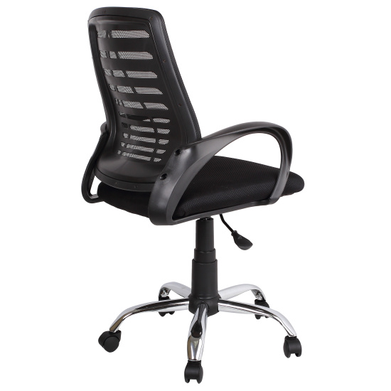 Кресло офисное Ирис стандарт-хром спинка черная, сидушка TW-черный №11 Кресло офисное Ирис стандарт-хром спинка черная, сидушка TW-черный №11