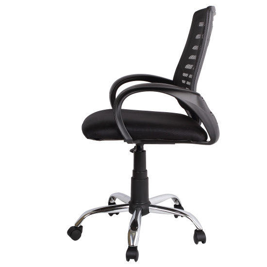Кресло офисное Ирис стандарт-хром спинка черная, сидушка TW-черный №11 Кресло офисное Ирис стандарт-хром спинка черная, сидушка TW-черный №11