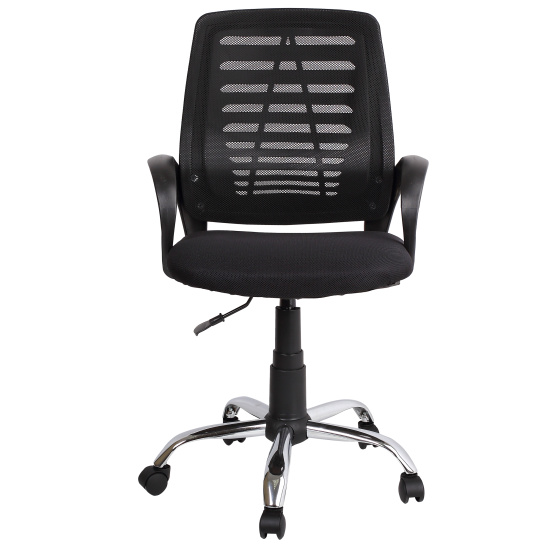 Кресло офисное Ирис стандарт-хром спинка черная, сидушка TW-черный №11 Кресло офисное Ирис стандарт-хром спинка черная, сидушка TW-черный №11