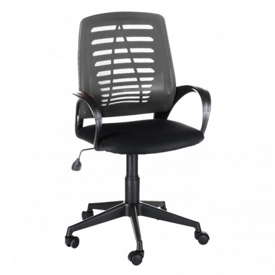 Кресло офисное Ирис стандарт спинка серая W-02, сидушка TW-черная
